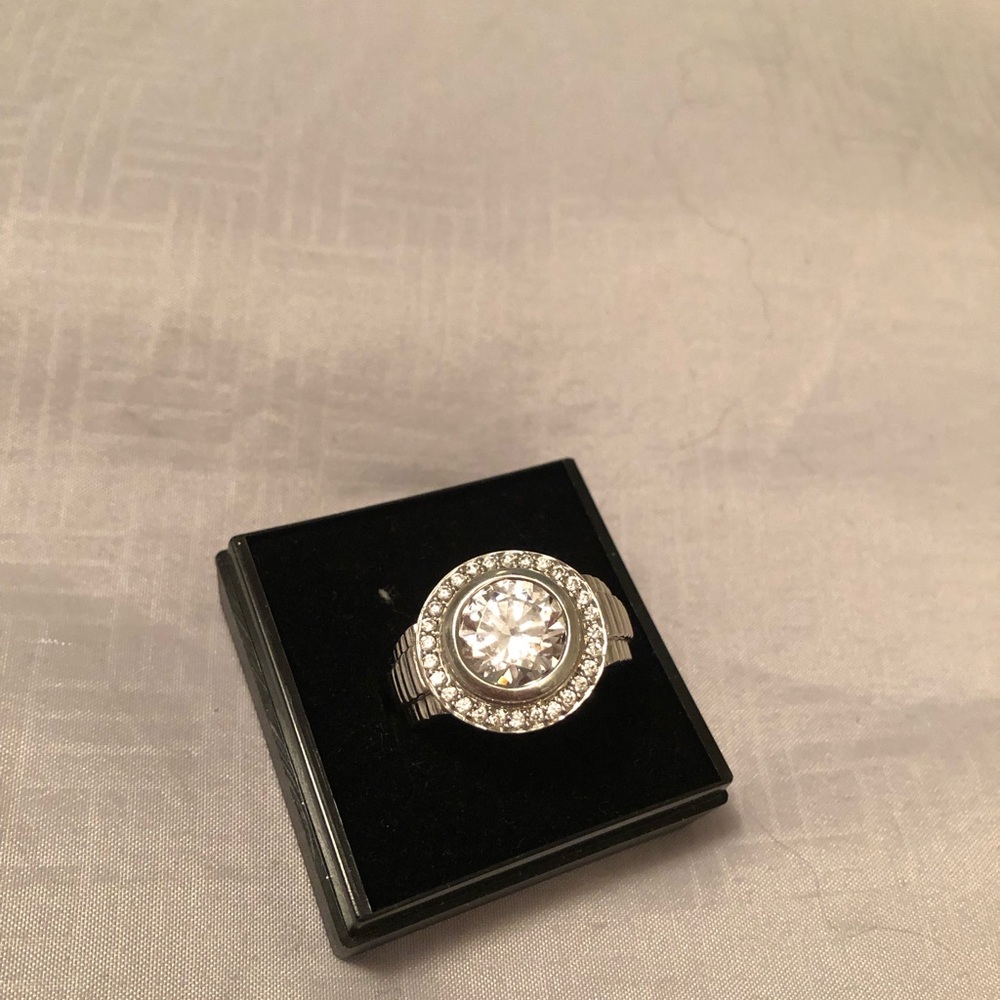 CZ sterling silver cocktail ring